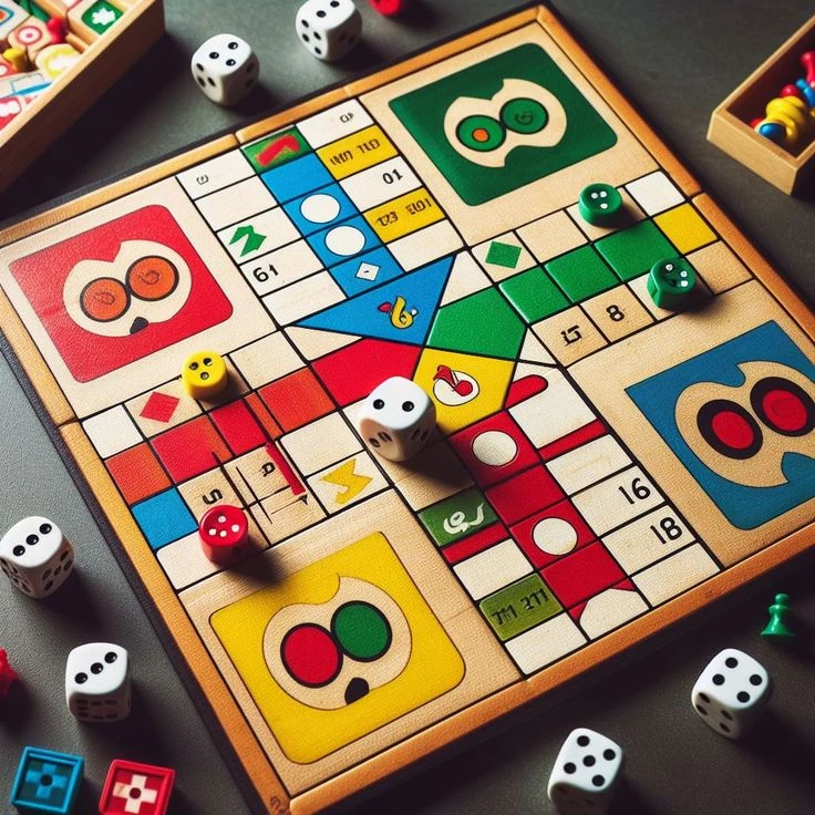 Classic Wooden Ludo Board Game for Family Fun and Entertainment