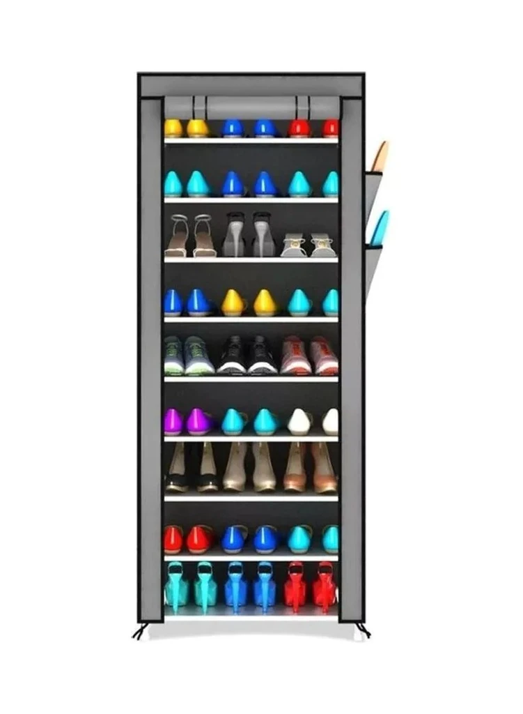 10-Layer Shoe Rack (60D x 30W x 158H cm) – Multi-Color Organizer for Footwear