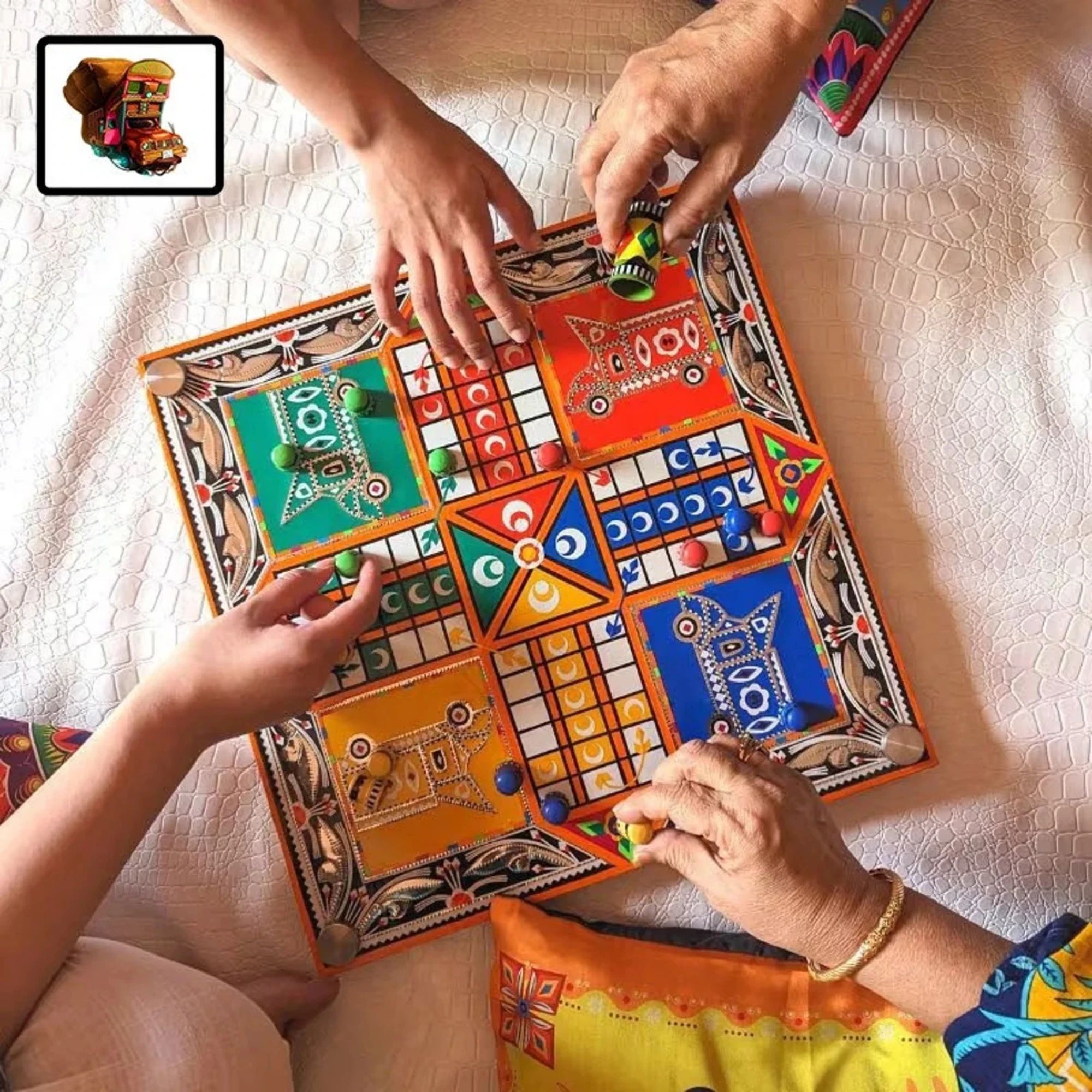 Family Fun Carpet Ludo Game - Durable and Portable for Indoor and Outdoor Play