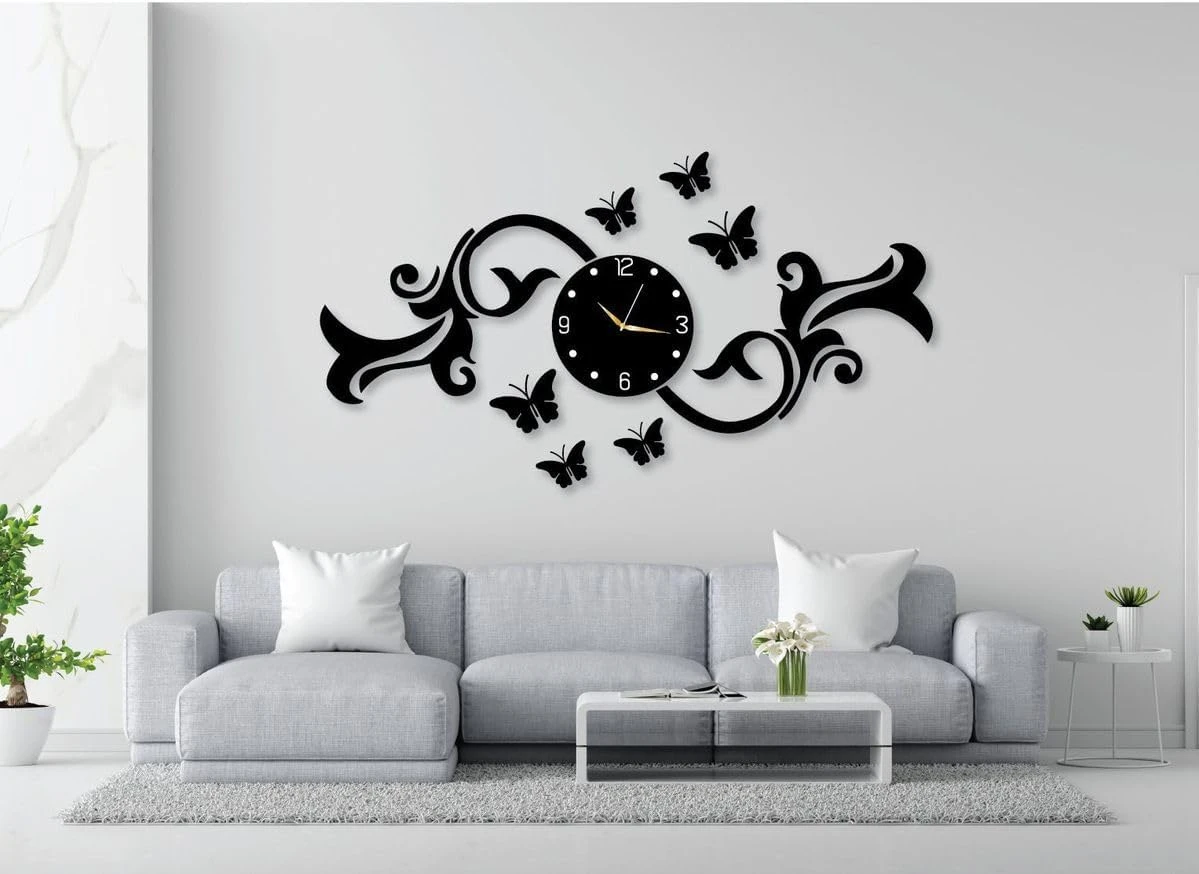 Fancy Butterfly Wall Clock - Acrylic Wall Decoration