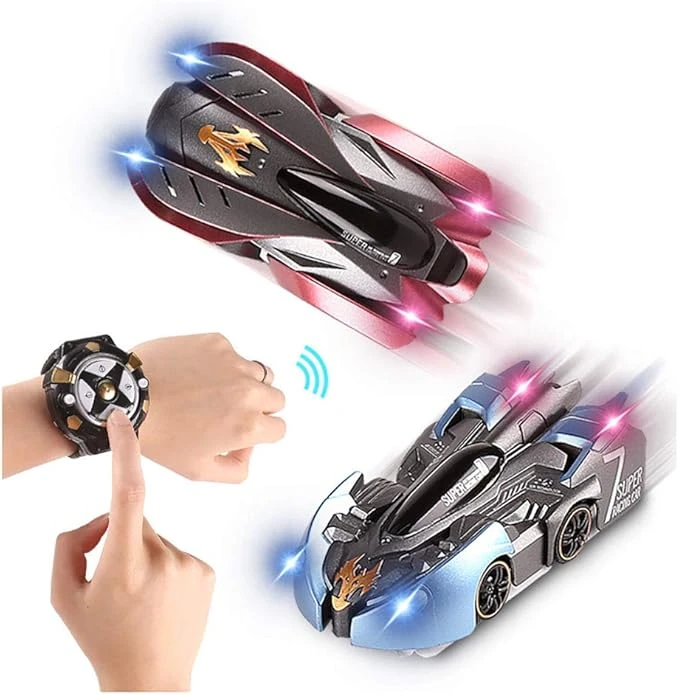 Remote watch control wall climbing car 360`Rotating car