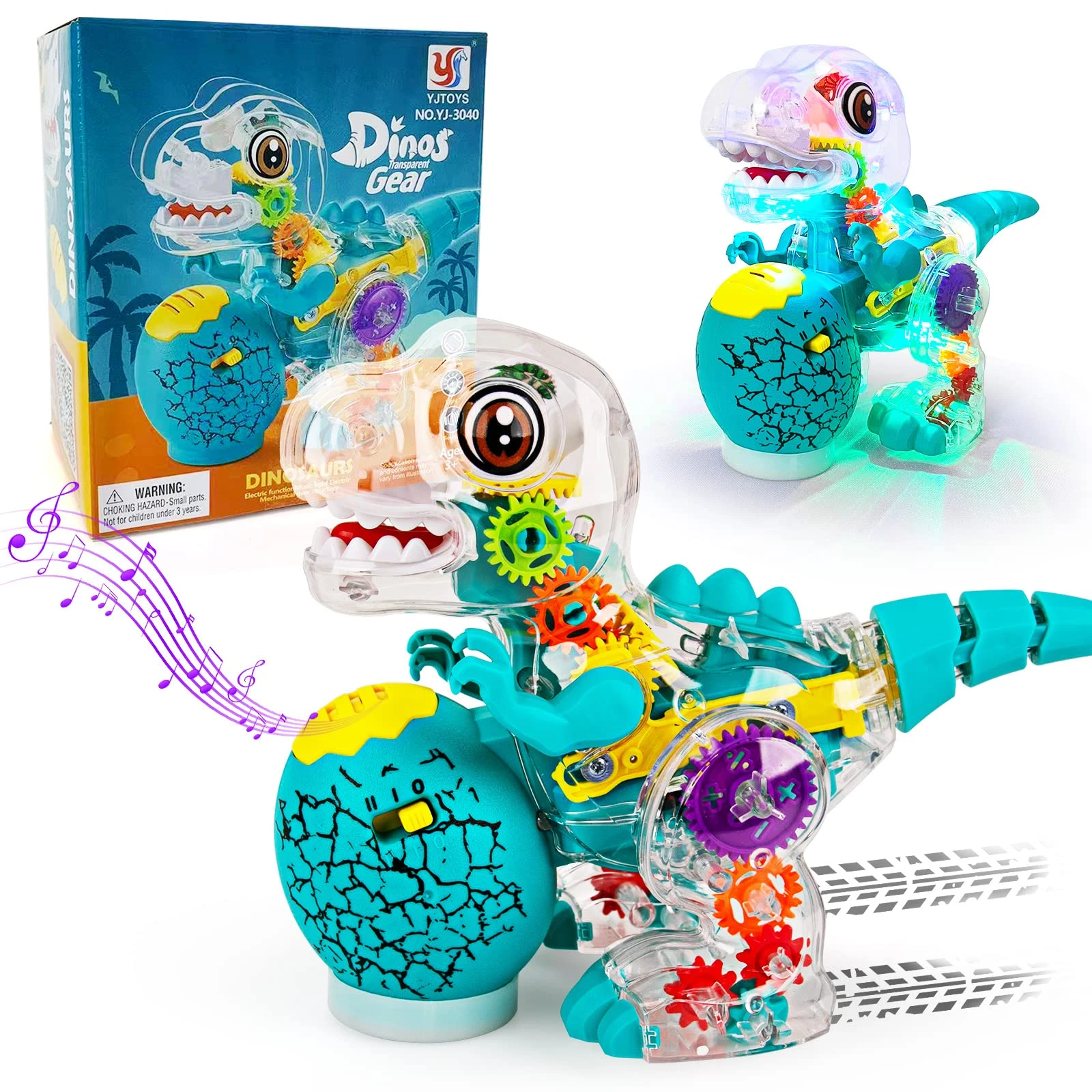 Electric Dinosaur Toy with Light & Sound Interactive Dinosaur for Kids