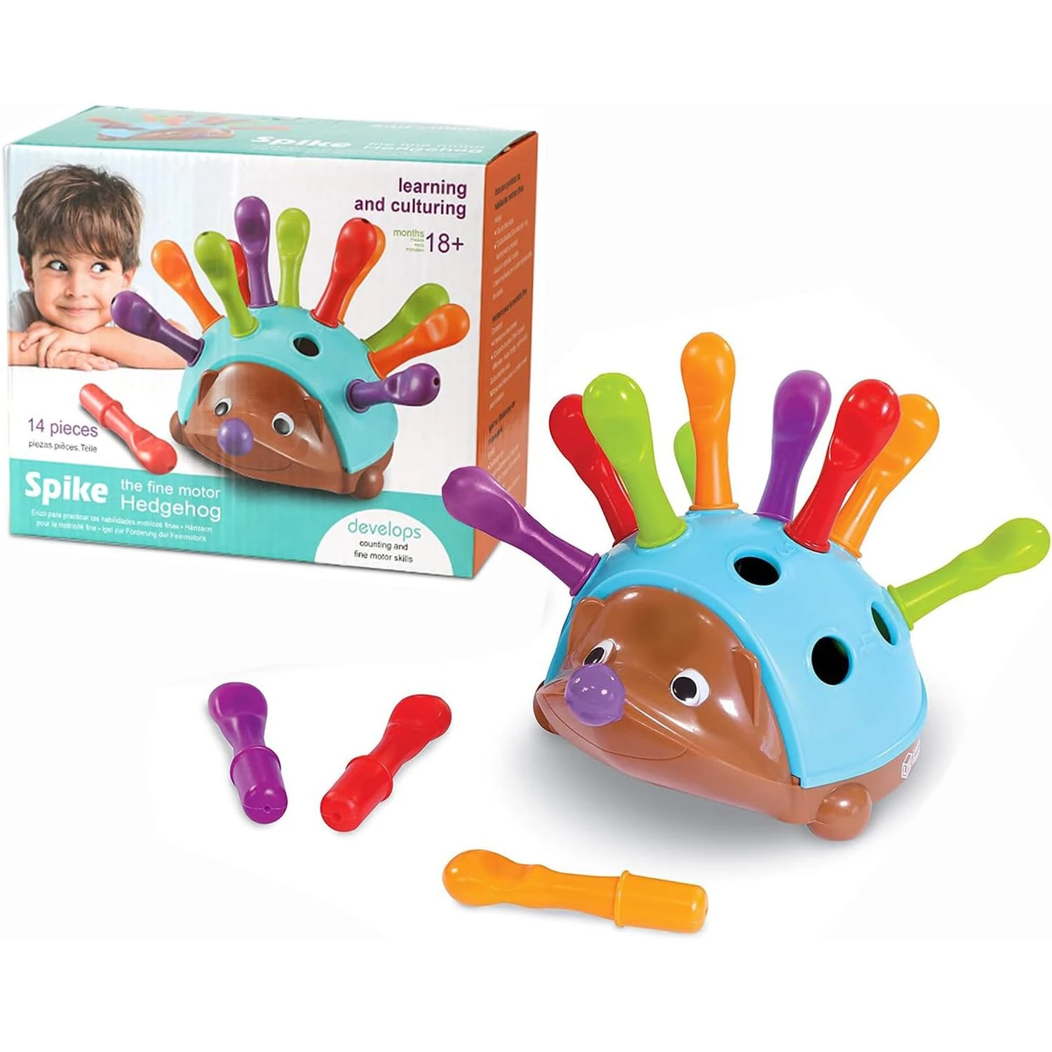 Fine Motor Sensory Hedgehog with 12 Spikes Learning Toy for Toddlers