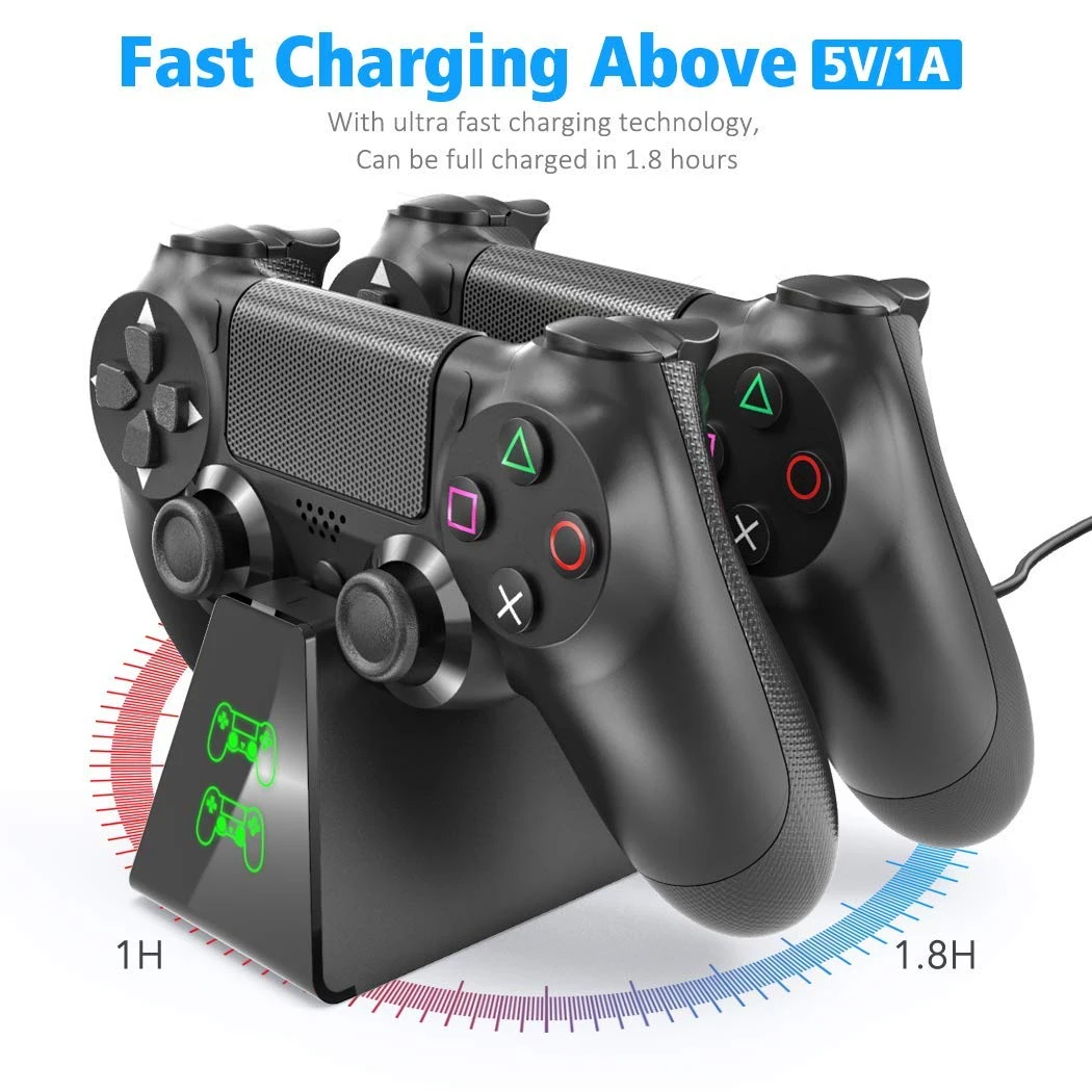 PS4 Controller Charger Dual Shock 4 Controller Charging Docking Station with LE