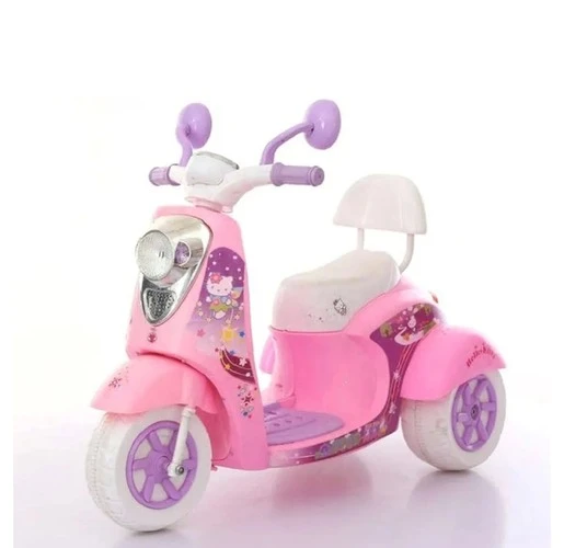 Kids Ride-On Scooter, Pink, Purple, with Floral Design, 3 Wheels