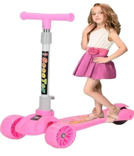 AGU Kids Kick Scooter with Adjustable Wheels, Toddler & Preschool Sized, Pink