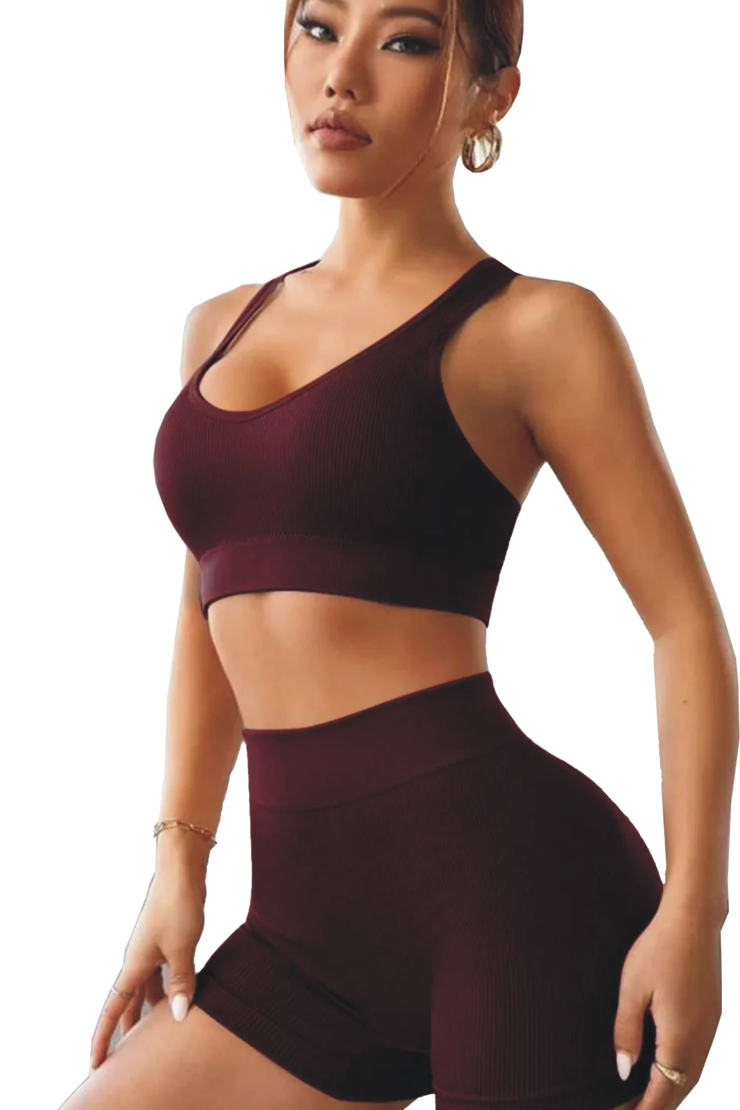 Gym suit Women Dark Maroon (L-XL)